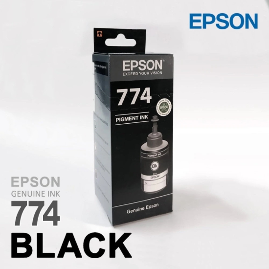 Epson T7741 / 774 Black Pigment Genuine Ink Bottle 140 ml-Black