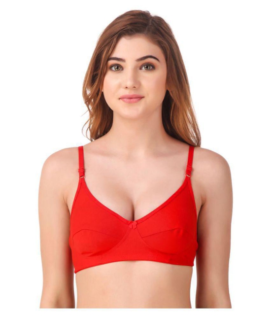 Fasense Cotton Everyday Bra - Red - 36B