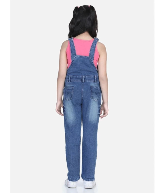 StyleStone - Blue Denim Girls Dungarees ( Pack of 1 ) - None