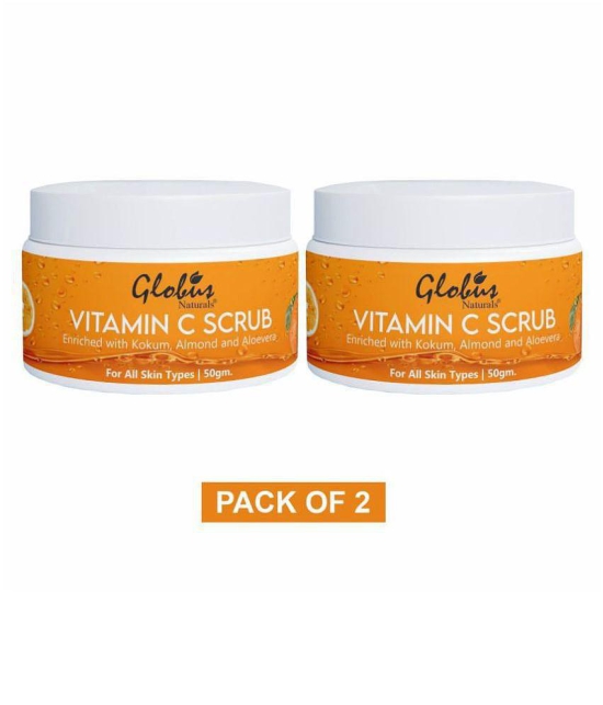 Globus Naturals Vitamin-C Brightening Facial Scrub 50 gm Pack of 2