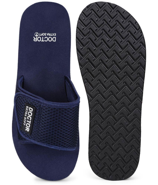 DOCTOR EXTRA SOFT - Navy Mens Slide Flip Flop - 9