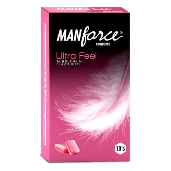 Manforce Ultra Feel Super Thin Bubble Gum Flavoured Condom (with thickness of 0.05mm) 10s