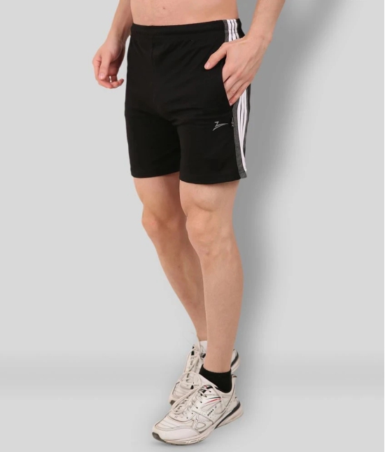 Zeffit - Black Cotton Blend Mens Shorts ( Pack of 1 ) - None