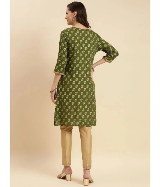 Rangita Rayon Printed Straight Womens Kurti - Green & Yellow ( Pack of 2 ) - None