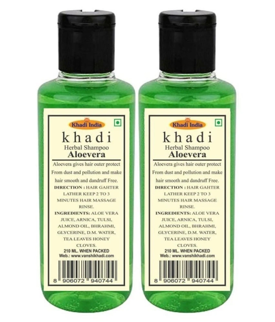 Khadi Herbal Aloevera Shampoo 420 mL Pack of 2