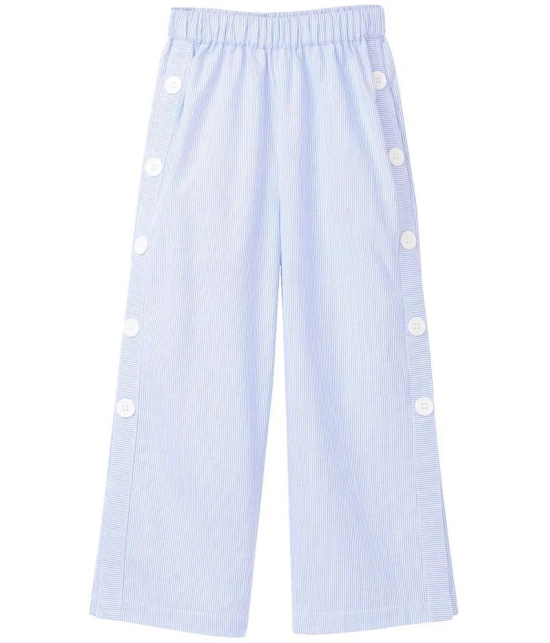 Cub McPaws Girls Blue Striped Culottes With Side Slits Palazzo|Fashion Wear |04-05Y (GW21PLZ020Blu_04-05Y) - 4-5 Years