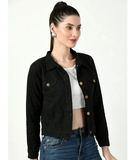 DKGF Fashion - Denim Black Jackets Pack of 1 - None