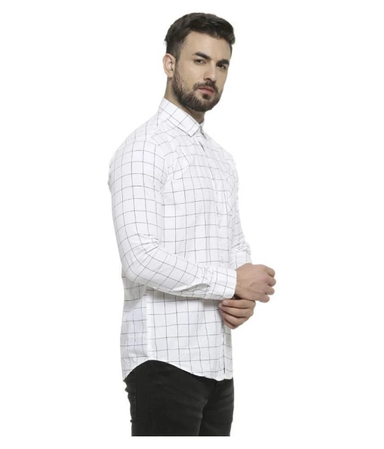 Campus Sutra Cotton Regular Fit Checks Mens Casual Shirt - White ( Pack of 1 ) - None