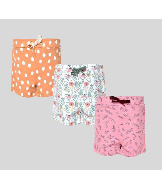 Sathiyas Baby Girl Multicolor Printed Shorts - Pack of 3 - None