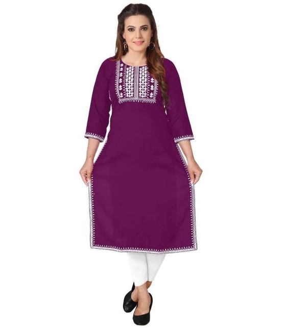 Kapadia - Purple Rayon Womens Straight Kurti ( Pack of 1 ) - None