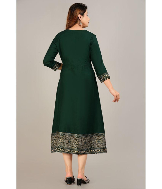 Smien - Green Rayon Womens A-line Kurti ( Pack of 1 ) - None