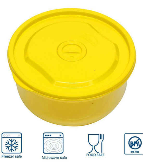 HOMETALES Polyproplene Yellow Food Container ( Set of 4 ) - Yellow