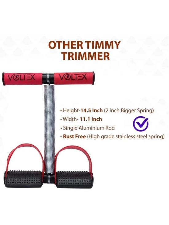 VOLTEX  Red Single Spring Tummy Trimmer for Abs Exerciser,Body Toner and Fat Buster| For Men and Women - Multi Color