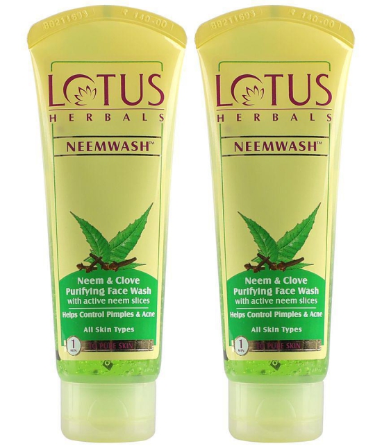 Lotus Herbals Neem Face Wash With Active Neem Slices Pack of 2*120ml=240ml