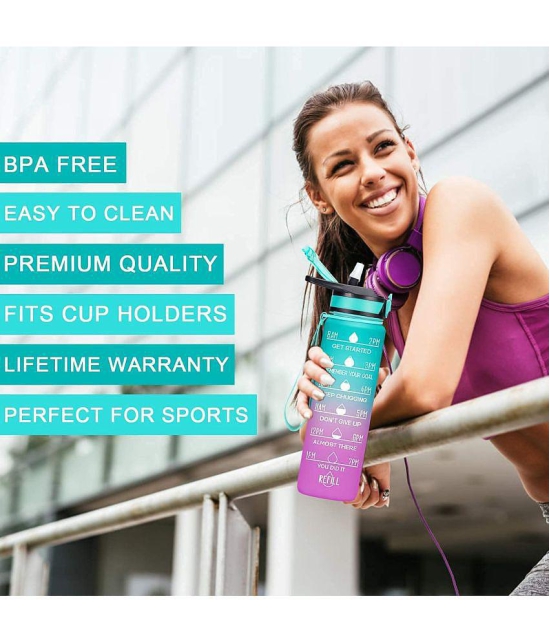 Bhavyta Motivational Fitness Sports Leak proof Water Bottle with Time Marker - Multicolour Water Bottle ( Pack of 1 )