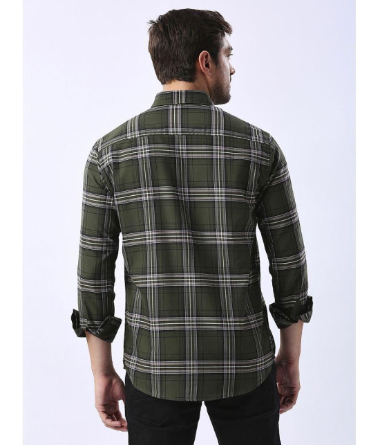 HJ HASASI Cotton Blend Regular Fit Checks Full Sleeves Men's Casual Shirt - Green ( Pack of 1 ) - None