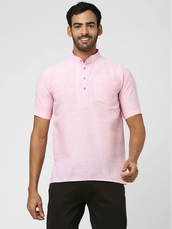 DESHBANDHU DBK - Pink Cotton Mens Regular Kurta ( Pack of 1 ) - None