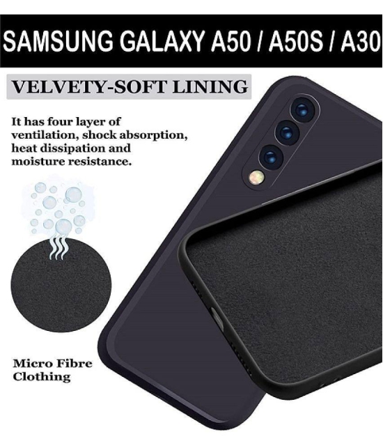 Case Vault Covers - Black Silicon Plain Cases Compatible For Samsung Galaxy A30s ( Pack of 1 ) - Black