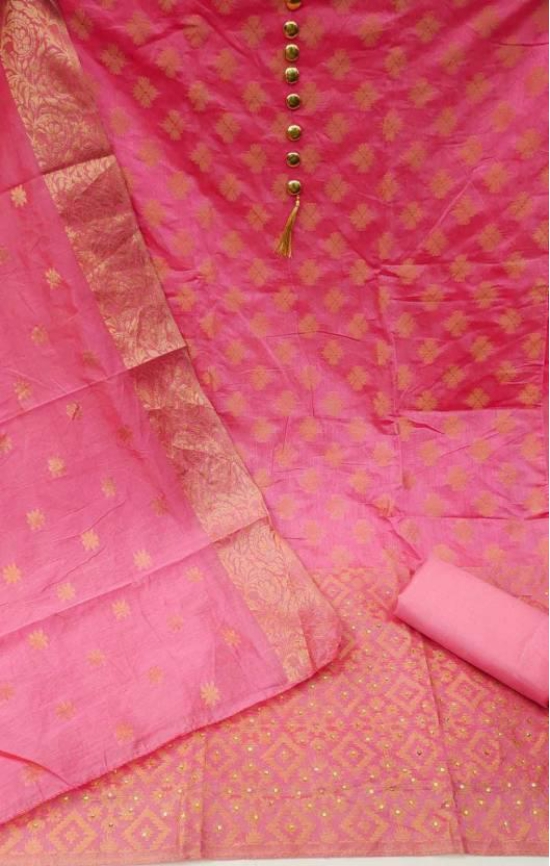 Unstitched Jacquard Salwar Suit Material Printed