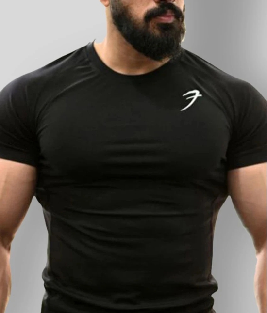 Fuaark - Black Polyester Regular Fit Mens Sports T-Shirt ( Pack of 1 ) - M