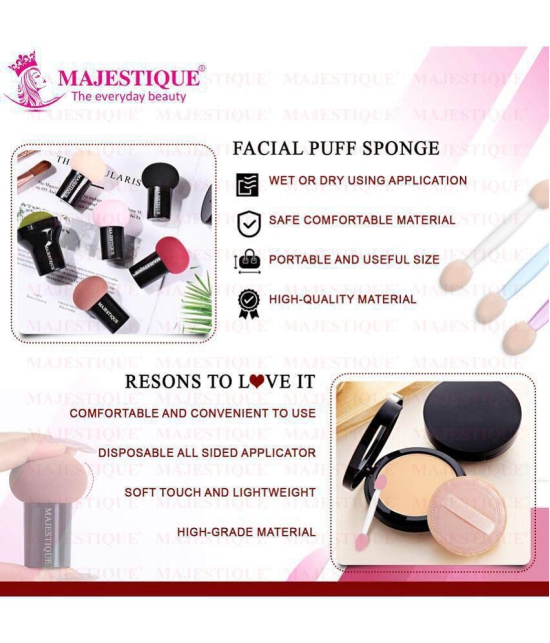 Majestique 2Pcs Set Powder Puff & Mushroom Head Sponge With Case, Makeup Foundation Sponge