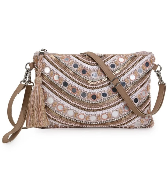 Anekaant Pink Polyster Sling Bag - Pink