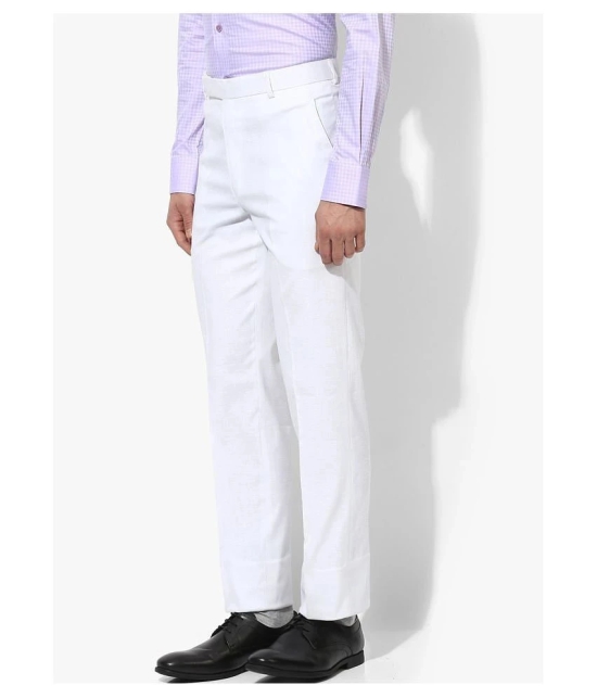 Hangup White Regular -Fit Trousers - None