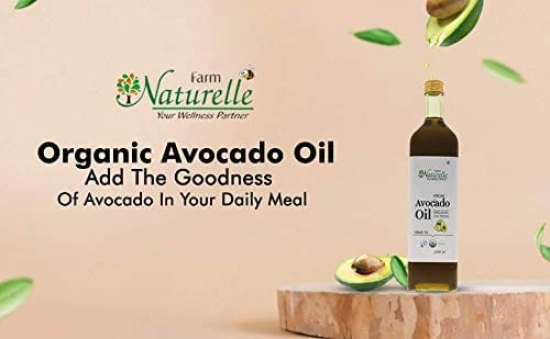 Farm Naturelle 100% Pure Extra Virgin Avocado Oil is Pressed from The Fleshy Pulp Surrounding The Avocado Seed Fssai Approved .(1000 Ml)