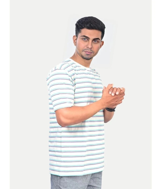 Radprix Cotton Regular Fit Striped Half Sleeves Mens T-Shirt - White ( Pack of 1 ) - None