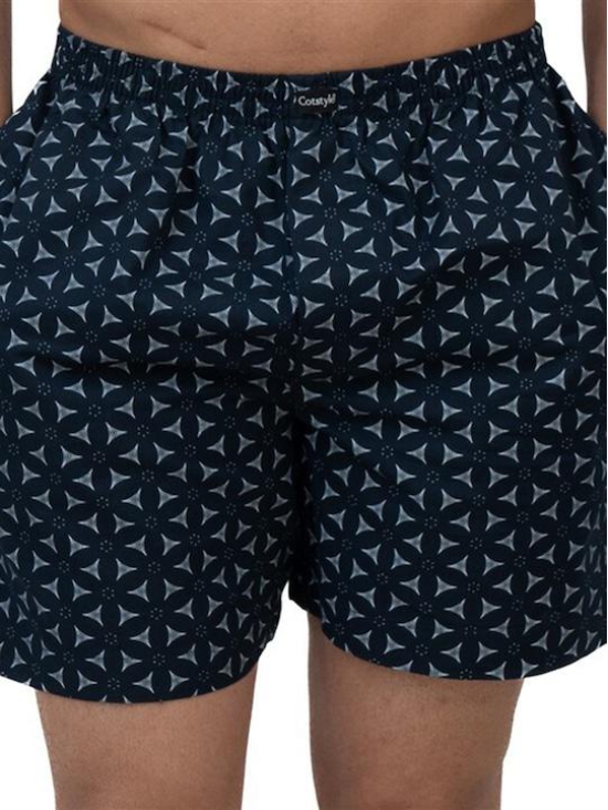 Printed Pure Cotton Boxer Bxr_1005_Navy Blue-S