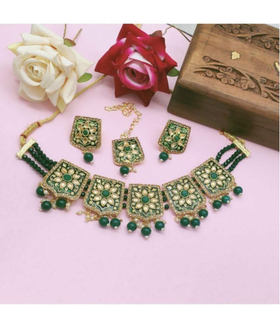 gilher Green Alloy Necklace Set ( Pack of 1 ) - Green