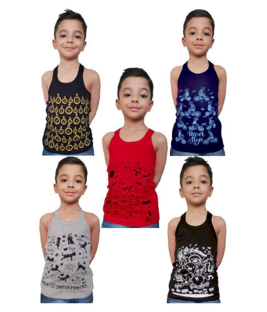 HAP Multicolored Printed Vest for Boys and Girls / pack of 5 /Innerwear Casual Wear - None