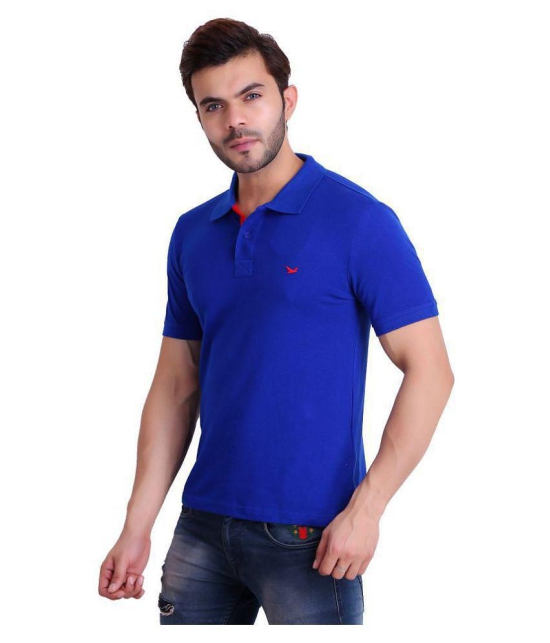 Hiflyers Cotton Blend Navy Plain Polo T Shirt - None