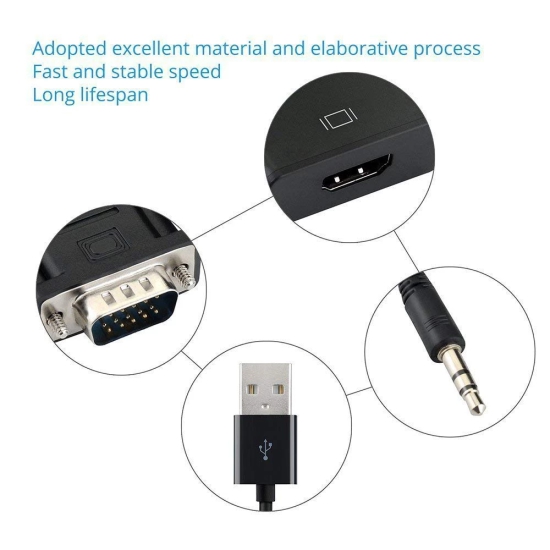 Lapster Quality Assured VGA to HDMI Adapter 1 Piece - 1 Piece