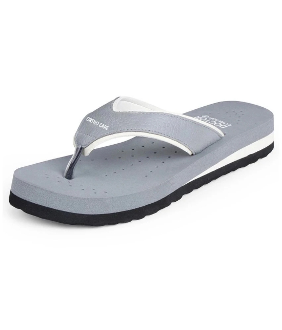 DOCTOR EXTRA SOFT - Light Grey Womens Thong Flip Flop - None