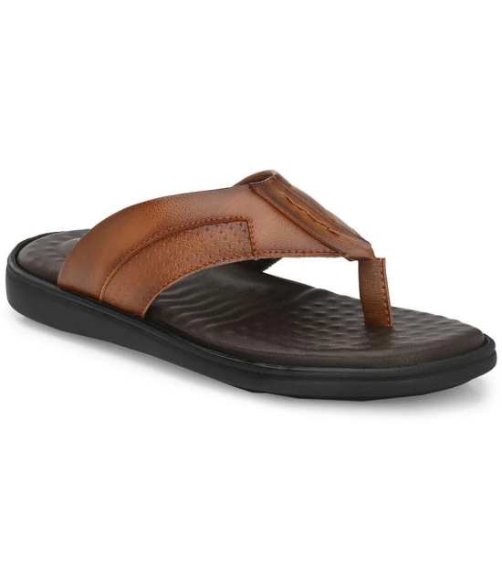 Leeport Tan Mens Thong Flip Flop - None