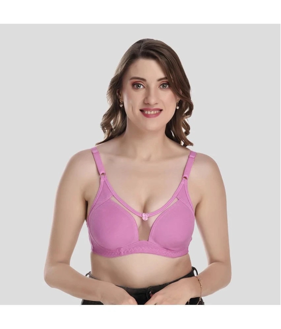 Elina Pack of 1 Cotton Lightly Padded Womens T-Shirt Bra ( Fluorescent Pink ) - None