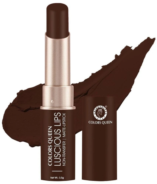 Colors Queen Luscious Lips Non Transfer Creamy Matte Lipstick 3.5g, Espresso, (Shade - 25)