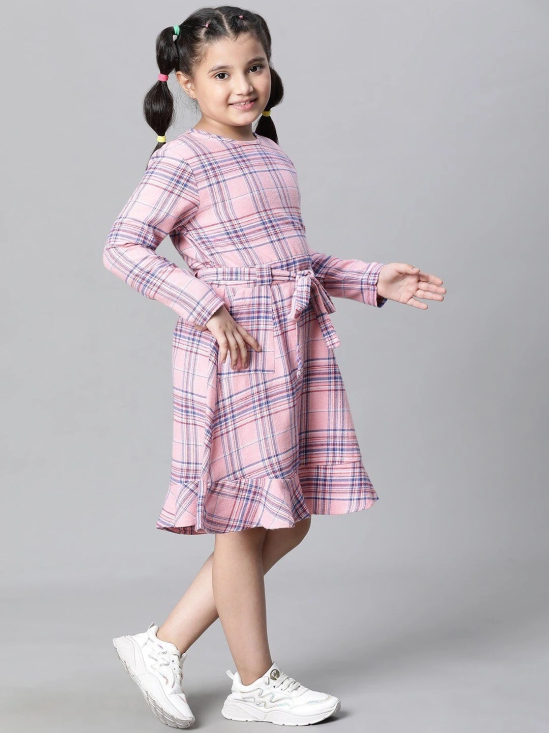 Oxolloxo Girls Checked Organic Cotton Fit & Flare Dress