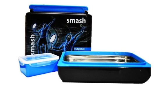 Nayasa Superplast Notebook Smash Design Stainless Steel Lunch Box, Blue (SKU-NAYASA-46)