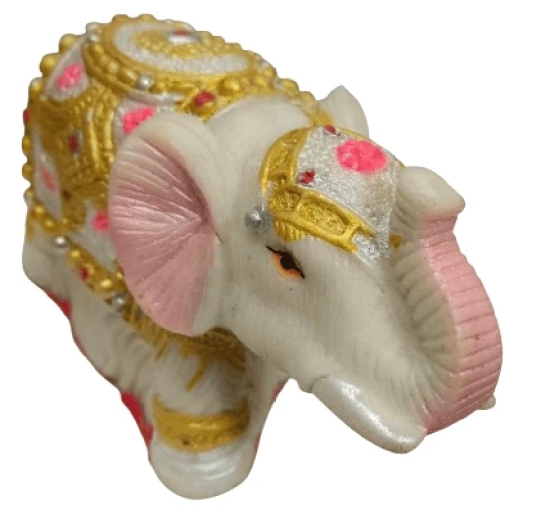 Hand Painted Elephant Figurine Decorative Elephant Statue-Pack Of 2 Pieces |