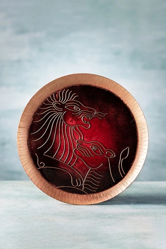 Copper Enamel Animal Series Red Lion 8