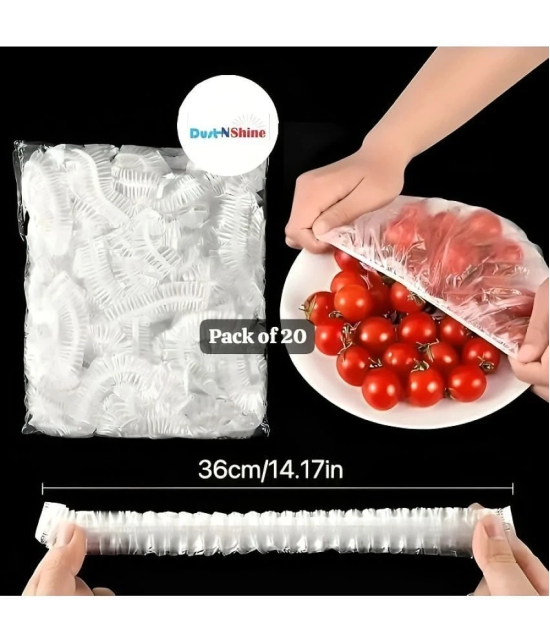 dust n shine Plastic Transparent Food Container ( Set of 20 ) - Transparent