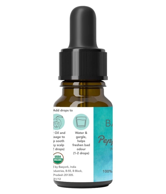 Baeyork Organic Peppermint Essential Oil 15 mL