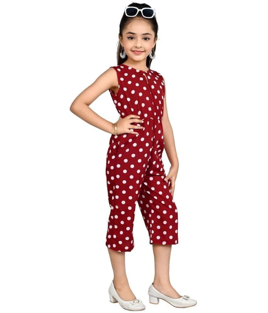 Arshia Fashions - Maroon Crepe Girls Capri Jumpsuit ( Pack of 1 ) - None