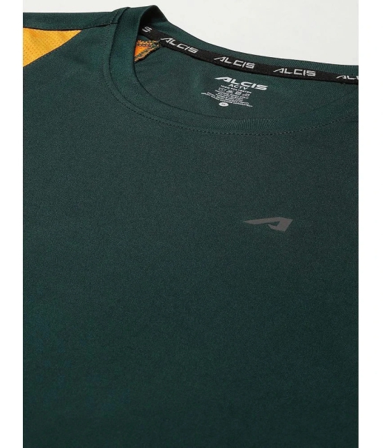 Alcis - Green Polyester Slim Fit Mens Sports T-Shirt ( Pack of 1 ) - None