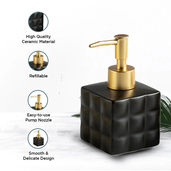 Kuber Industries Liquid Soap Dispenser, Pack of 6, 220 ml, Black.-Kuber Industries Soap Dispenser, 220ml, Pack of 6, Black. Ideal for handwash, shampoo, and bathroom use.