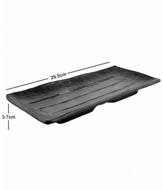 Good Homes 2 Pcs Melamine Black Platter - Black