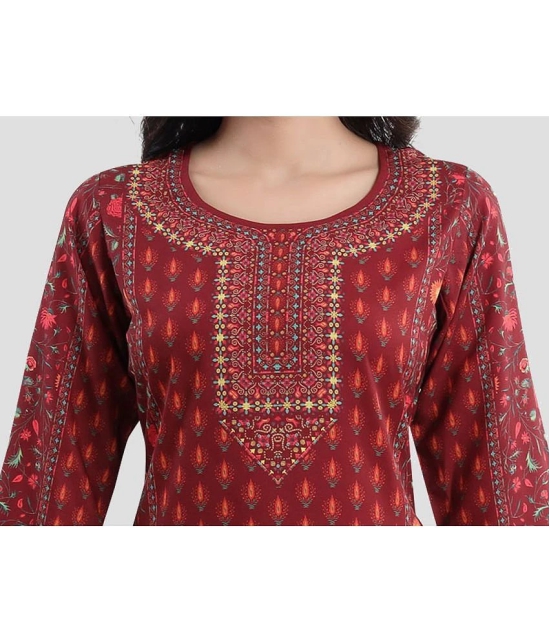 Meher Impex - Maroon Crepe Womens Tunic ( Pack of 1 ) - None