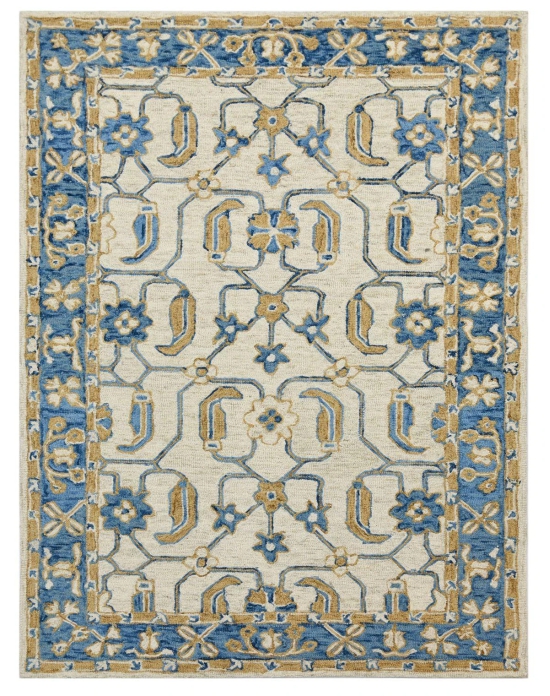 Hand Tufted Romania Royal Blue Color Carpet-Royal Blue / 8x10